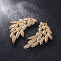 Gold Tone Silver Tone Champagne Long Marquise Wing Crystal Four Designs Metal Dangle view 4