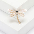 Acrylic Dragonfly Brooch in Metal with Translucent Wings and a Slim Crystal-set Body view 6