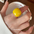 Chunky Glossy Resin Dome Rings Clear and Color 7 Pack view 4