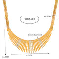 Fan Bar Lattice Crystal Necklace Bracelet Gold Steel view 8