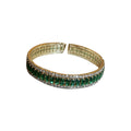 Gold Tone Green Crystal Open Cuff Bracelet In Two Listed Styles view 5