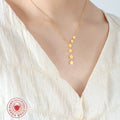Five Star Y Drop Pendant Necklace Gold Or Steel Finish view 3