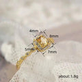 Silver Gold Champagne Cushion Halo Band Finger Rings view 4