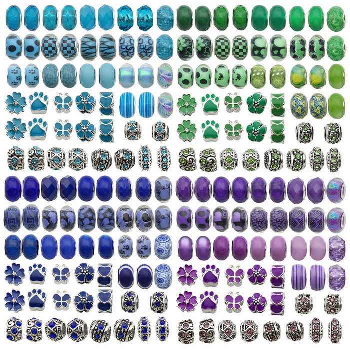 Blue Bead Metal Beads with 6 Listed Options for DIY Jewelry Making