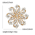 Gold Silver Openwork Flower Rhinestone Brooch Two Finishes view 6