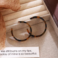 Dark and Light Tortoiseshell Look Open C Hoop Earrings view 2