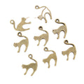 Stretching Cat Charms in Antique Bronze and Silver view 5