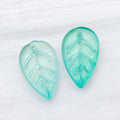 Translucent Glass Leaf Charms in Nine Green and Iridescent Finishes view 12