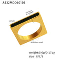 Square Black Acrylic Bar Geometric Ring Gold Steel Sizes view 7