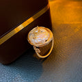 Silver Pearl Row Ring And Gold Wire Wrapped Pink Stone Ring view 7