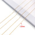 Gold Tone Jewelry Chains in 1.3, 1.4, 1.5 and 2.0 mm Widths view 6