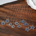 Silver Tone Blue Evil Eye Rearview Mirror Hanging Ornaments in Ten Designs view 3