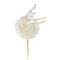 Crystal Tutu Ballerina Brooch in Gold or Silver Tone view 5