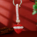 Pearl Band Crystal Heart Keychains in Fourteen Strap and Plain Colors view 10