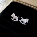 Rocking Horse Pearl Stud Earring Necklace Set 9 Styles view 7