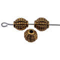 Antique Gold Metal Dotted Oval Round Bead For Jewelry Making view 4