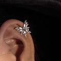 Silver Tone Crystal Butterfly Ear Cuffs for Left or Right Ear view 7