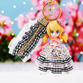 Jeweled Plaid Dress Doll Keychains in Seven Colors plus Assorted Option view 6