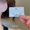 Bow And Crystal Stud Earring Sets In Two Tones Jewelry Design view 4