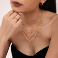 Natural Stone Bead Necklace Gold Eight Point Star Zircon Pendant view 4