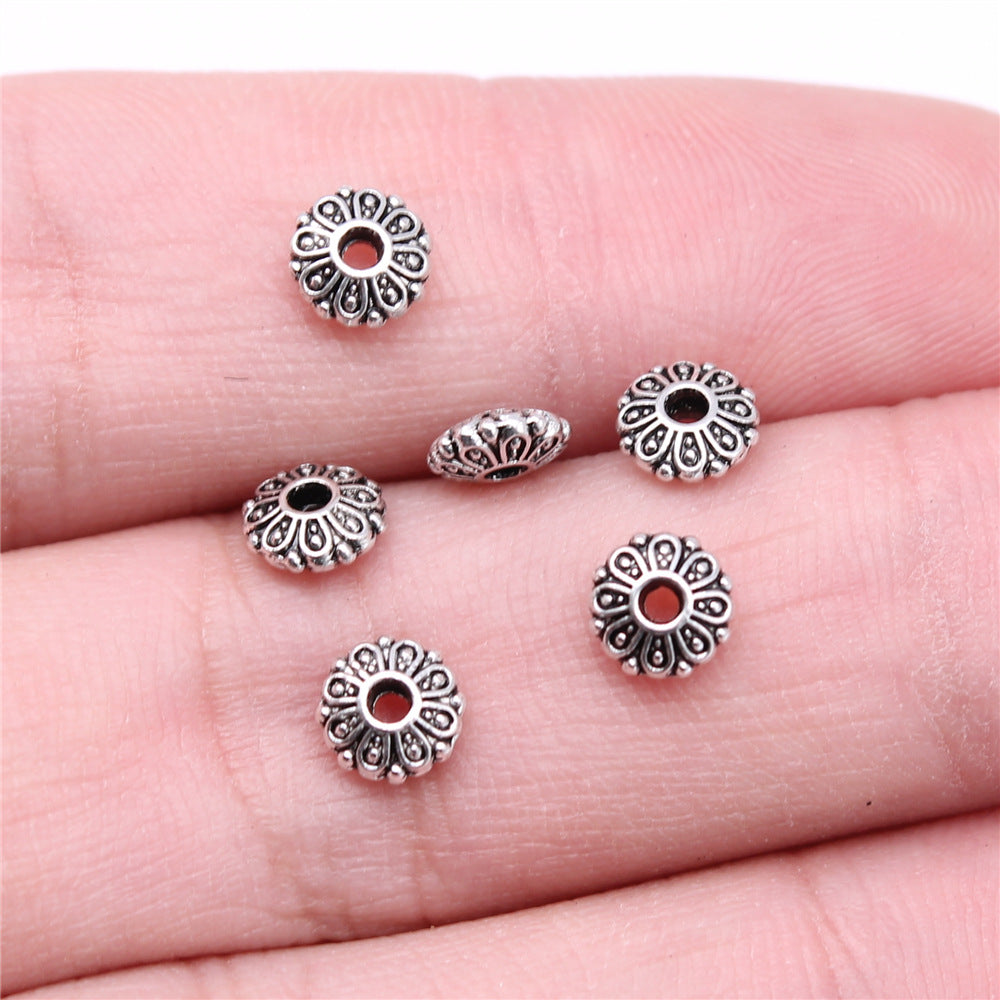 6x6x2mm 0.21g Multicolor Zinc Alloy Flat Round Spacer Beads and Washer Beads for Bracelet DIY Jewelry