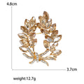 Marquise Crystal Leaf Wreath Brooch in Purple Blue or Champagne view 5