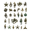 Yellow Starfish and Seahorse Shell Charms for Jewelry and Craft Projects view 5