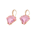 Gold Tone Faceted Irregular Crystal Leverback Drop Earrings in Four Colors view 5