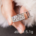 White Metal Openwork Geometric Pave Band Ring Sizes 6-10 view 4