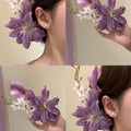 Fabric Lily Calla Flower Duckbill Hair Clip Purple Pink view 1