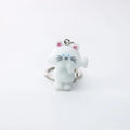 Flocked Resin Cat Keychains Holding Fish 6 Color Styles view 6