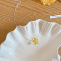 Translucent Flower Pendant Necklaces in Four Bright Colors view 9