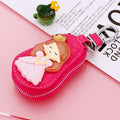 Leather Pumpkin Carriage and Princess Zip Key Pouches in Pink and Fuchsia view 9