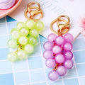 Translucent Grape Cluster Keychains in Green and Purple view 2