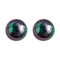 Iridescent Dark Ball Stud Earrings Oil Slick Purple Green view 5