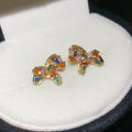 Gold Multicolor Crystal Horse Stud Earrings Statement Jewelry view 6