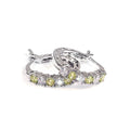 Round Stone Half-Hoop Earrings In Seven Bright Colors view 3