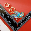 Jeweled Enamel Butterfly Keychains in Pink and Blue view 4