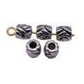Antique Silver Woven Texture Round Jewelry Spacer Bead view 4