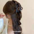 Brown And Black Leopard Fabric Wrapped Hair Claw With Large Bow view 3