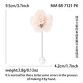 Mesh Flower Stick Pin Brooch Pearl Tip Pink Blue Red view 6