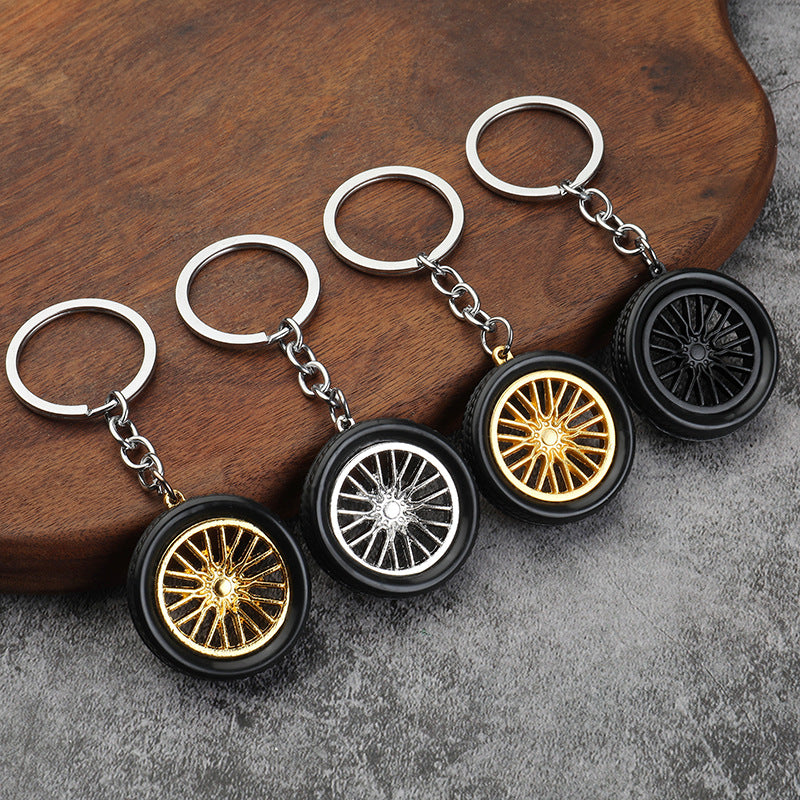 Cute Tire Keychain Zinc Alloy Car Bag Charm Accessory
