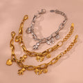 DIY Charm Bracelet Heart Bear Bow Rose Gold Steel Set view 3