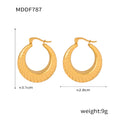 Gold Ribbed Twisted Hoop Earrings Gold And Steel Finishes view 6