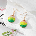 Round Gradient Resin Textured Wire Wrap Earrings 5 Colors view 7