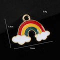Enamel Heartbeat Heart and Rainbow Cloud Charm Pendants view 3