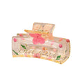 Transparent Resin Pressed Flower Rectangular Hair Claw Clips view 5