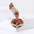 Crystal Fox Brooch In 4 Styles With Polished Metal Details view 3