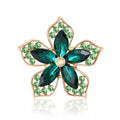 Faceted Crystal Five Petal Flower Brooch for Jackets Scarves and Coats view 2