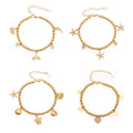 Marine and Heart Crystal Charm Bracelets in Gold Tone view 5